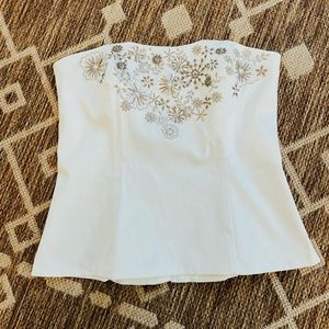 White House Black Market Embellished Corset Top